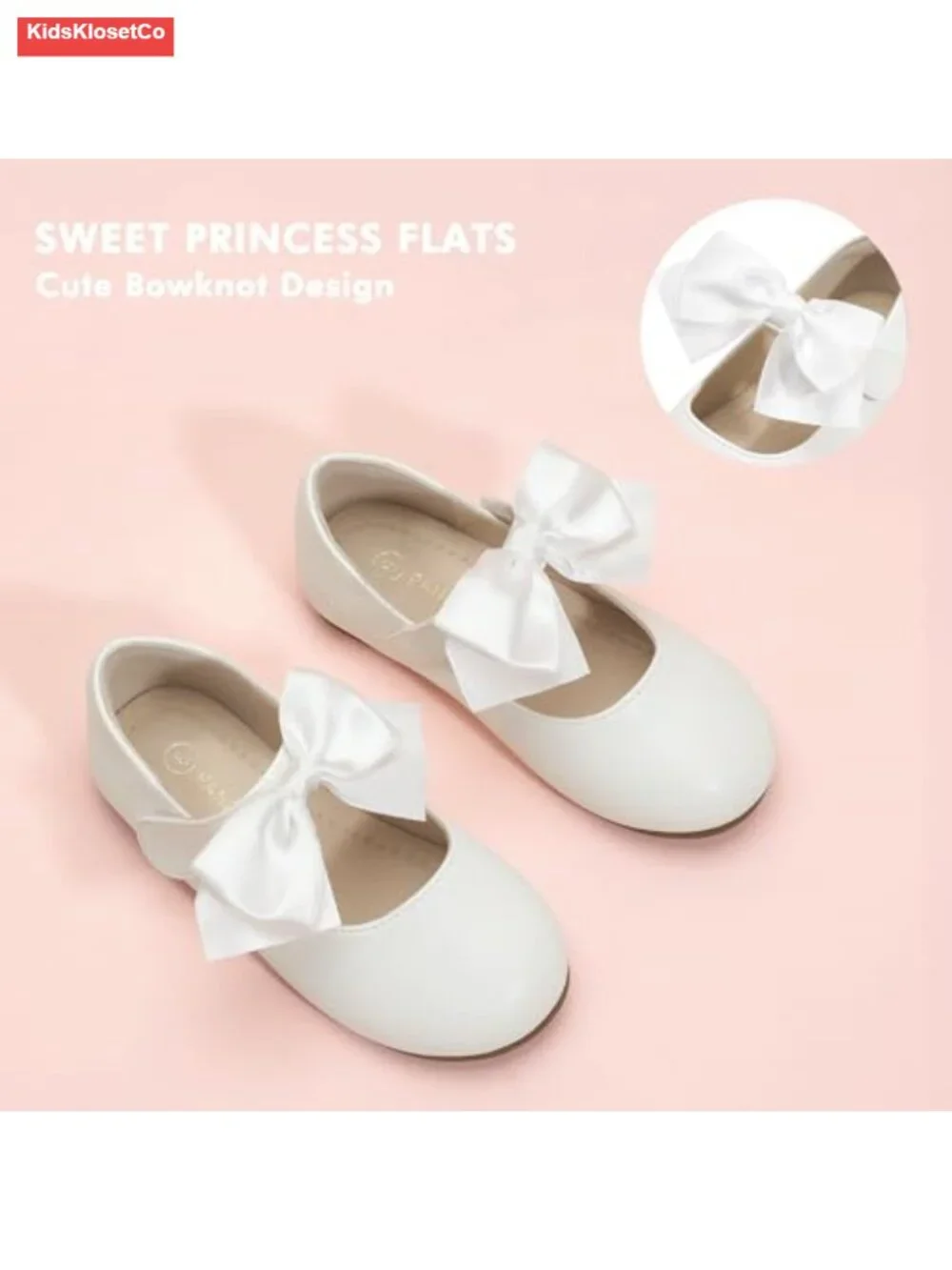 Toddler Girls Bow Mary Jane Ballet Flats with Hook and Loop Straps
